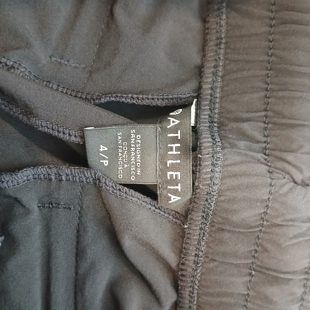 Athleta Cropped Wide Leg Pants Womens 4 Black Drawstring Pull On Athleisure - Picture 9 of 11